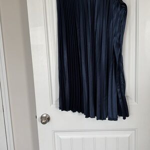 Chic Navy A-Line Pleated Skirt